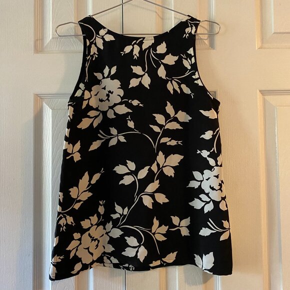 Vintage YSL Yves Saint Laurent Variation Black Floral Tank - Picture 3 of 3